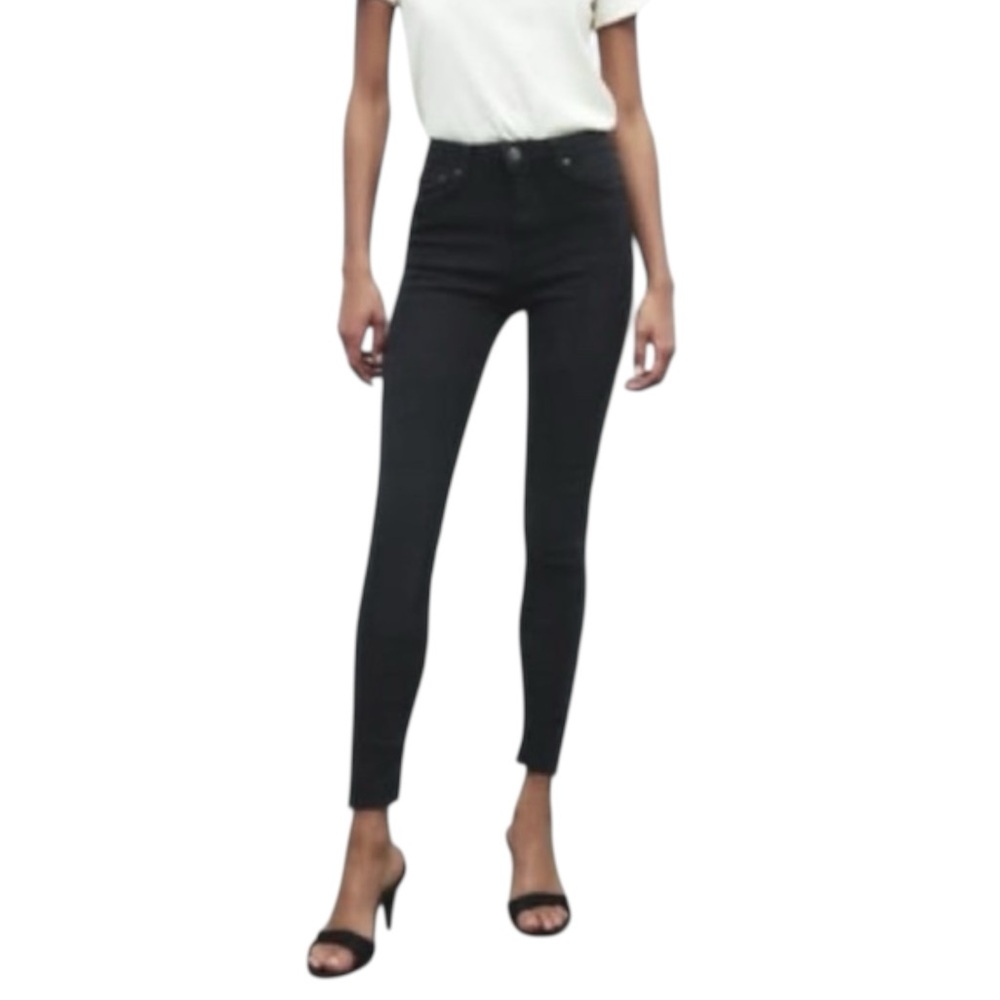 Women’s  ZARA High-Waisted Skinny Jeans – Moon Black SZ 2